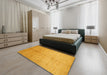 Contemporary Dark Orange Modern Rug in a Bedroom, con1226