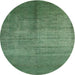 Square Machine Washable Contemporary Green Rug, wshcon1228