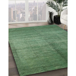 Machine Washable Contemporary Green Rug in a Family Room, wshcon1228
