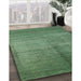 Machine Washable Contemporary Green Rug in a Family Room, wshcon1228