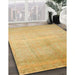 Machine Washable Contemporary Yellow Rug in a Family Room, wshcon1230