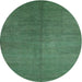 Sideview of Contemporary Forest Green Modern Rug, con1231