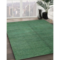 Contemporary Forest Green Modern Rug, con1231