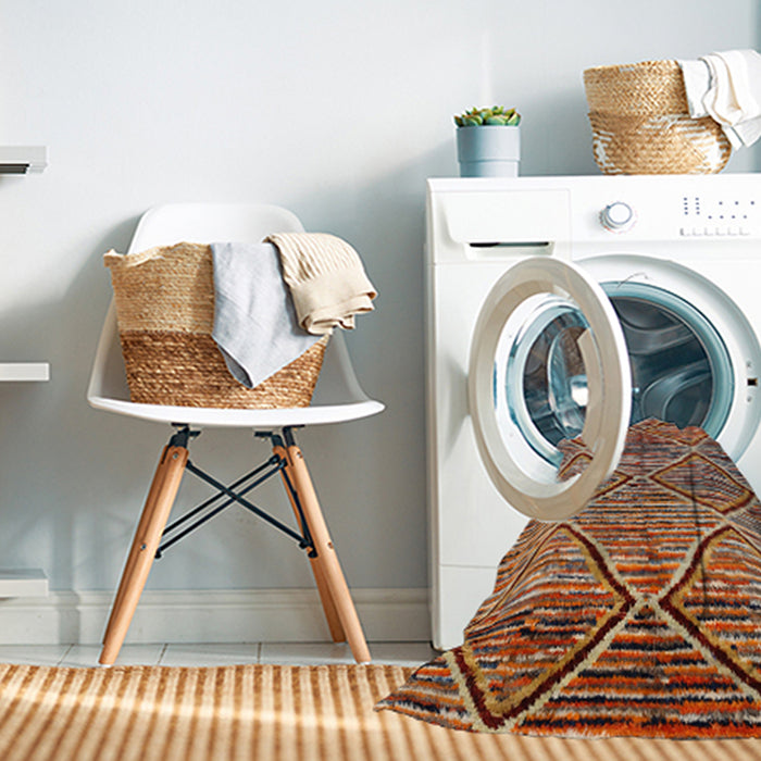 Machine Washable Contemporary Light Copper Gold Rug in a Washing Machine, wshcon1232