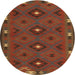 Sideview of Contemporary Saddle Brown Southwestern Rug, con1235