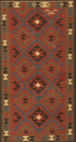 Contemporary Saddle Brown Southwestern Rug, con1235