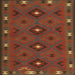 Square Contemporary Saddle Brown Southwestern Rug, con1235