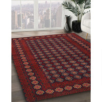 Contemporary Reddish Brown Modern Rug, con1236