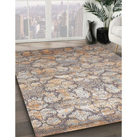 Contemporary Dark Almond Brown Modern Rug, con1239