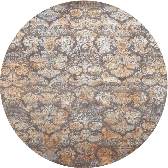 Sideview of Contemporary Dark Almond Brown Modern Rug, con1239
