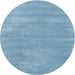 Sideview of Contemporary Denim Blue Modern Rug, con123