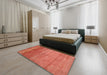 Machine Washable Contemporary Fire Red Rug in a Bedroom, wshcon1241