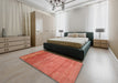 Contemporary Red Modern Rug in a Bedroom, con1241