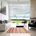 Square Machine Washable Contemporary Brown Rug in a Living Room, wshcon1242