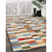 Contemporary Dark Almond Brown Modern Rug, con1244