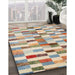 Contemporary Dark Almond Brown Modern Rug in Family Room, con1244