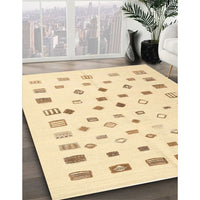 Contemporary Sun Yellow Modern Rug, con1247