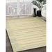 Contemporary Brown Gold Modern Rug in Family Room, con1249