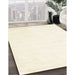 Contemporary Lemon Beige Solid Rug in Family Room, con124