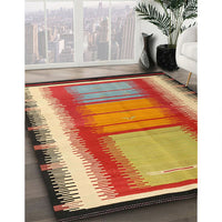 Contemporary Metallic Gold Southwestern Rug, con1254