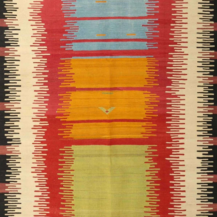 Contemporary Metallic Gold Southwestern Rug, con1254