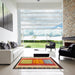 Square Machine Washable Contemporary Metallic Gold Rug in a Living Room, wshcon1254