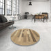 Round Machine Washable Contemporary Sand Brown Rug in a Office, wshcon1255