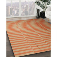 Contemporary Orange Red Modern Rug, con1257