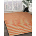 Contemporary Orange Red Modern Rug in Family Room, con1257