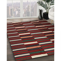 Machine Washable Contemporary Red Wine or Wine Red Rug in a Family Room, wshcon1259