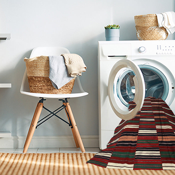 Machine Washable Contemporary Red Wine or Wine Red Rug in a Washing Machine, wshcon1259