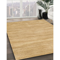 Contemporary Yellow Solid Rug, con125