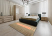 Machine Washable Contemporary Sand Brown Rug in a Bedroom, wshcon1260