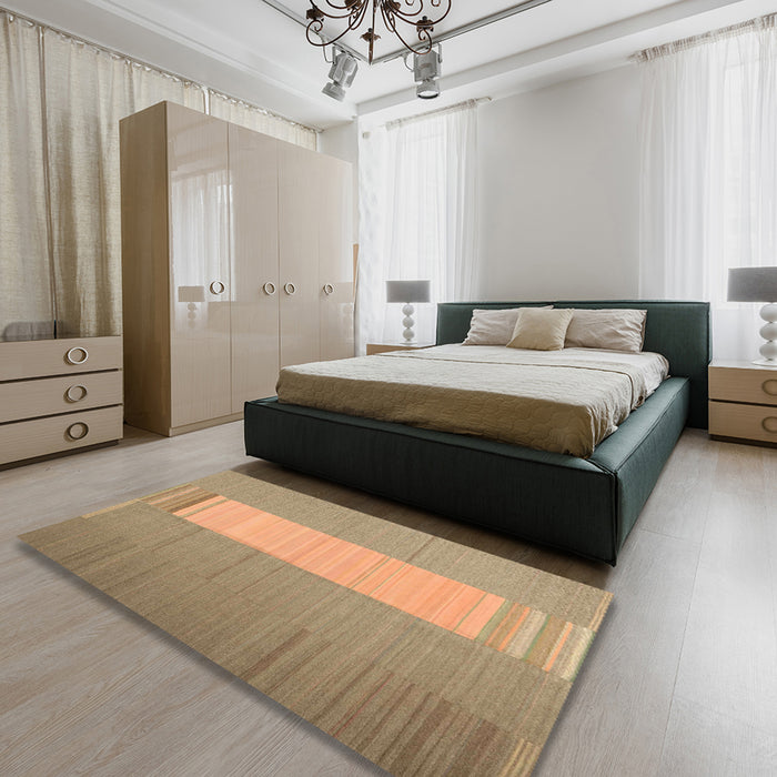 Machine Washable Contemporary Sand Brown Rug in a Bedroom, wshcon1260