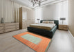 Contemporary Neon Orange Modern Rug in a Bedroom, con1263