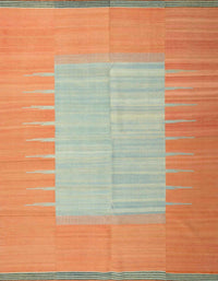 Machine Washable Contemporary Neon Orange Rug, wshcon1263