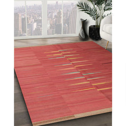 Machine Washable Contemporary Ruby Red Rug in a Family Room, wshcon1264