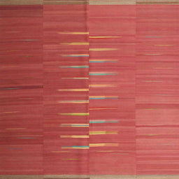 Sideview of Machine Washable Contemporary Ruby Red Rug, wshcon1264