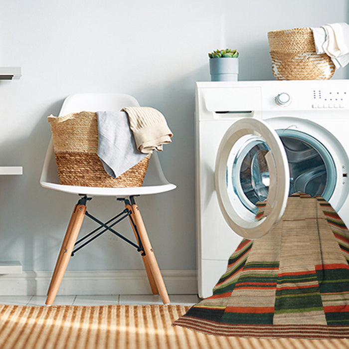 Machine Washable Contemporary Saddle Brown Rug in a Washing Machine, wshcon1265