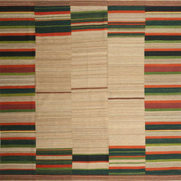 Square Contemporary Saddle Brown Modern Rug, con1265