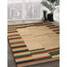 Contemporary Saddle Brown Modern Rug in Family Room, con1265