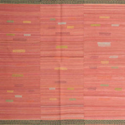 Square Contemporary Orange Southwestern Rug, con1267