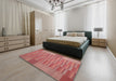 Contemporary Red Modern Rug in a Bedroom, con1269