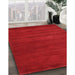 Machine Washable Contemporary Red Rug in a Family Room, wshcon126