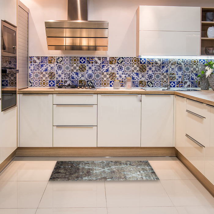 Machine Washable Contemporary Gunmetal Gray Rug in a Kitchen, wshcon1272