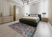 Contemporary Dark Brown Modern Rug in a Bedroom, con1273