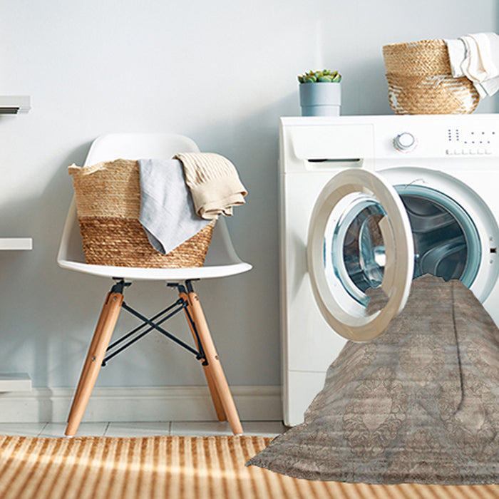 Machine Washable Contemporary Light French Beige Brown Rug in a Washing Machine, wshcon1274