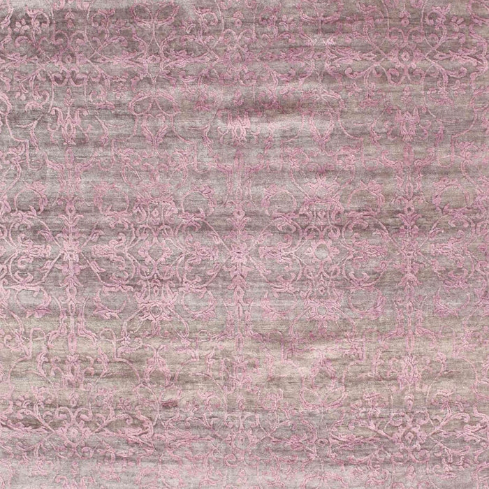 Machine Washable Contemporary Rose Pink or Pink Rose Pink Rug, wshcon1279