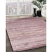 Machine Washable Contemporary Rose Pink or Pink Rose Pink Rug in a Family Room, wshcon1279