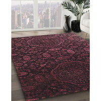 Contemporary Purple Lily Purple Modern Rug, con1280